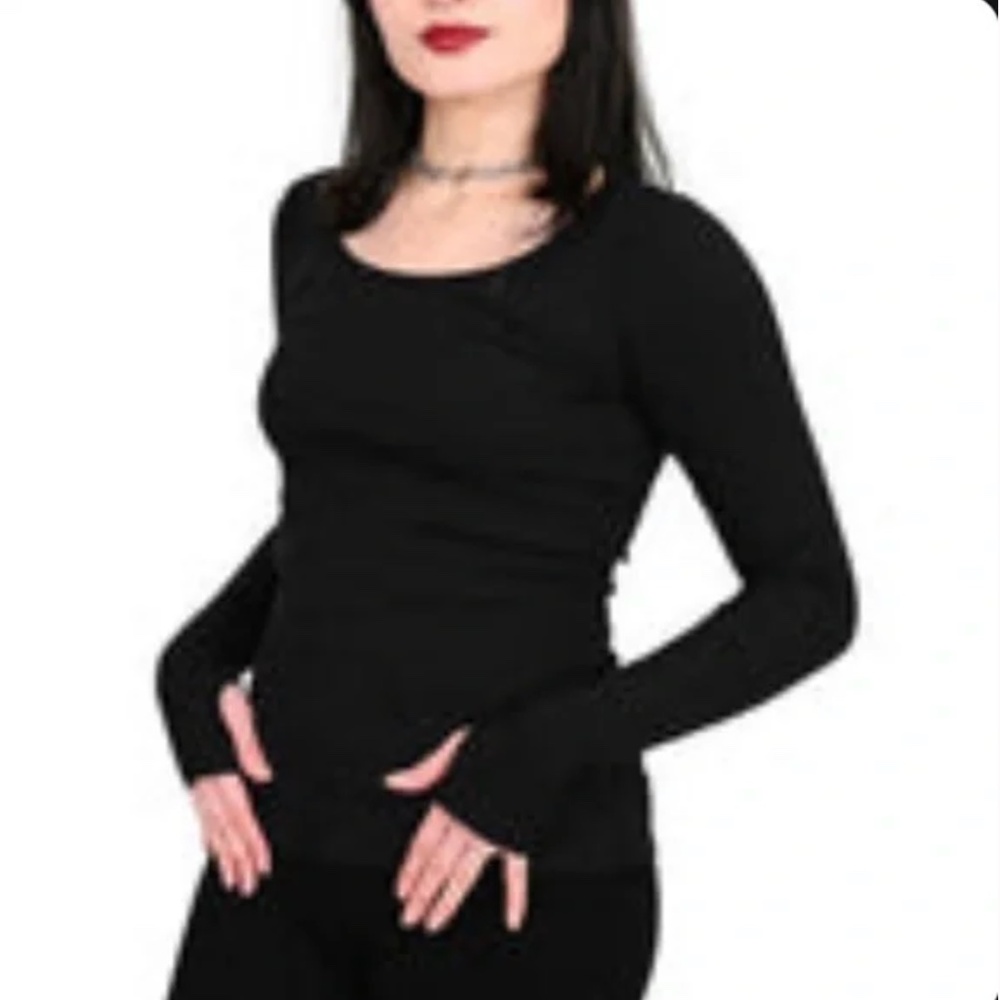 NWOT Foxblood Signature Ribbed Long Sleeve Top with Thumbholes - Medium